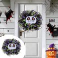 thumbnail image 1 of WIFKLSIIPG Couronnes de Sorcière pour Porte d'Entrée Couronne Éclairée Violette avec Chapeau de Sorcière Décorations en Maille pour Maison Intérieur Extérieur Fête (), 1 of 8