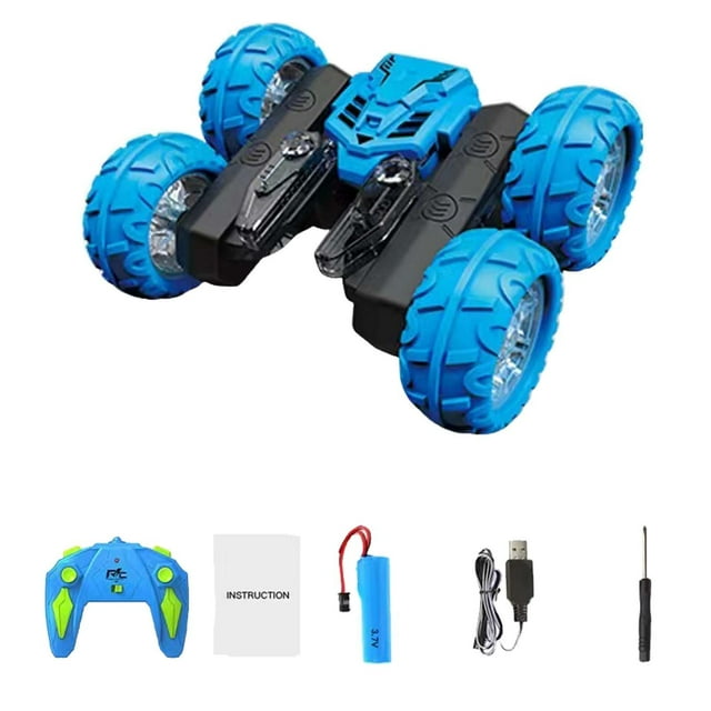 Voiture RC Télécommandée Tout-Terrain Double Fantaisie Cascade Voiture Rotation 360° Voiture Cascade Tout-Terrain Véhicule RC avec LED 2.4 Voiture Contrôlée Crawlers pour Enfants pour Disant Vous Voiture pour Fille Voiture pour Tout-Petit avec Télécommande