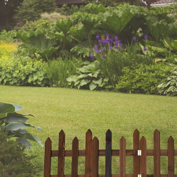 OUNONA fence outdoor Garden Fence Wooden Coffee Pastoral Atmosphere Garden Decor 1Pack