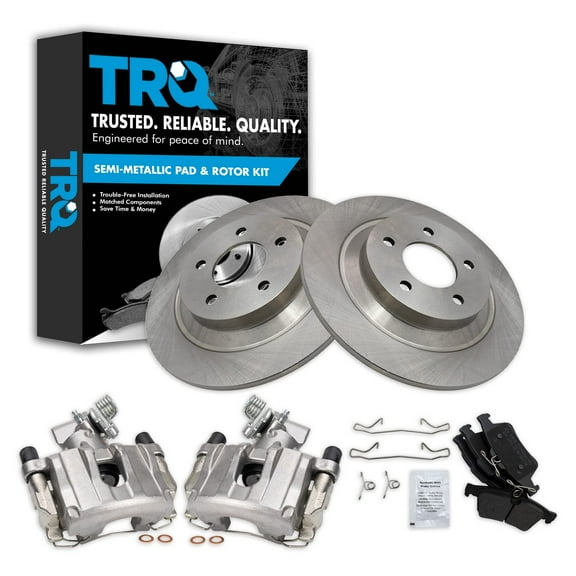 TRQ Rear Brake Calipers Ceramic Pads & Rotors Fits Select 2007-2008 Mazda 5