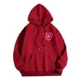 thumbnail image 6 of Godom Womens Floral Hoodies Sweatshirts Casual Long Sleeve Loose Fit Drawstring Hooded Pullover, 6 of 7