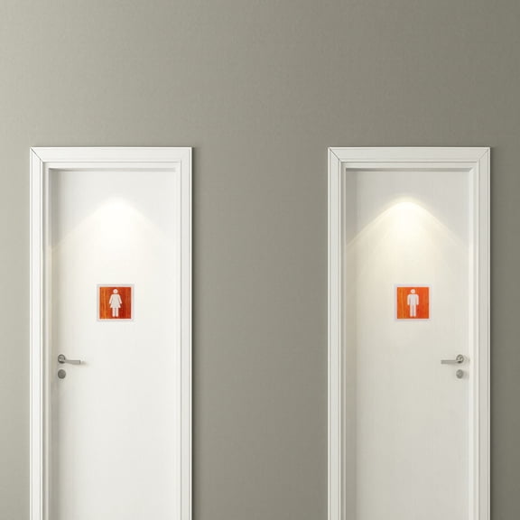 LOLIPPYY Bathroom Door Plate Acrylic Brown Office Use Toilet Sign 2Pcs