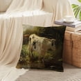 thumbnail image 4 of LALILO Throw Pillow Covers Cow Oil Canvas Farmer Cow Field Oil Cushion Cover 18" x 18", 4023 Pack, 4 of 6