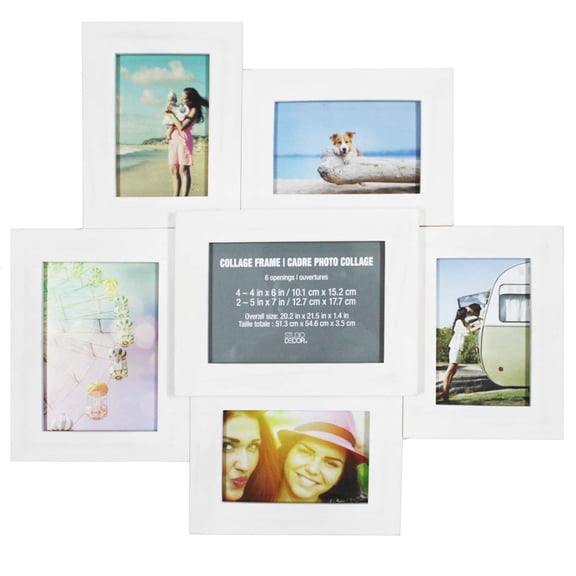 Studio Decor 6 Opening White Collage Frame, 6 Pack