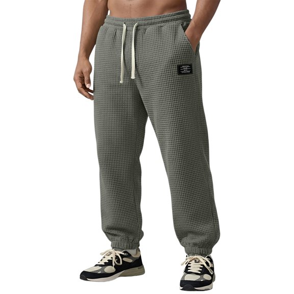LNZGNM Mens Athletic Joggers Lightweight Tapered Sweatpants Stretch Drawstring Cuff Leg Track Pants Casual Jogging Pants with Pockets,Gray S
