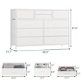 thumbnail image 3 of White Dresser for Bedroom, 10 Drawers Dresser for 55'' Long TV Stand, Storage Organizer for Closet, Living Room, Entryway, Fabric Dresser, Wood Top, Metal Frame, 3 of 8