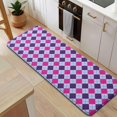 thumbnail image 5 of Pink Purple Checkered Pattern Kitchen Rug Mat,Kitchen Runner Rugs Non Skid Washable,Decorative Kitchen Floor Mats for Kitchen,Sink,Laundry,17"x47.2", 5 of 7