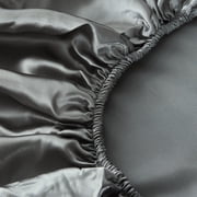 NTBED Satin Sheets Queen Gray Luxury Silky Bed Sheets 1800 Microfiber Sheet Set 4 Pcs