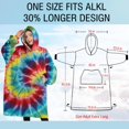 thumbnail image 4 of Oversized Wearable Blanket Hoodie,Colorful Tie Dye Pattern Sherpa Blanket Hoodie with Super Pockets,Super Warm Fuzzy Pullover for Women & Men, 4 of 6