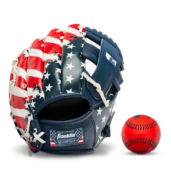 Franklin Sports RTP Kids Teeball Glove   Ball Set - Boys   Girls Mitt - 9.5" Righty - USA