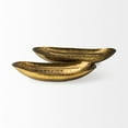 thumbnail image 2 of Set Of Two Gold Boat Shaped Hammered Bowls, 2 of 5