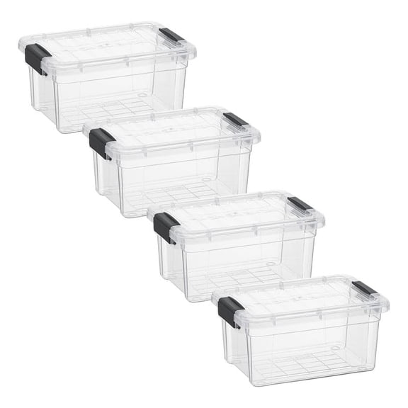 Superio Clear Plastic Storage Bin with Lid,Non-Toxic, BPA Free, Odor Free, Organizer Storage Box, Stackable Plastic Tote for Home, Garage, School, and Office, X-Small, 3.5 Quart, 4 Pack