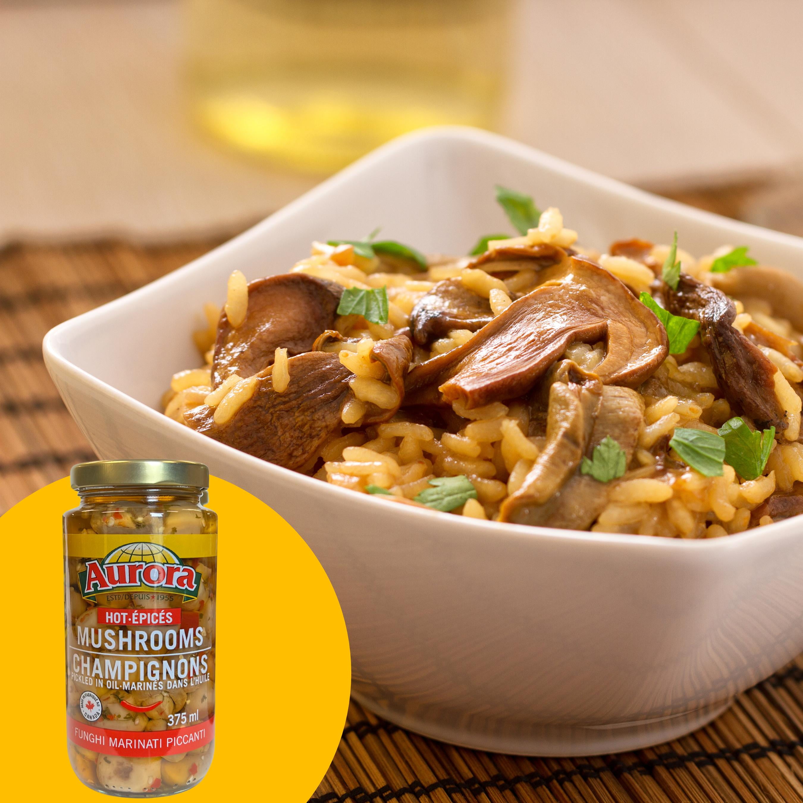 Aurora Mélange De Champignons Chauds, 375mL Mariné à L'huile