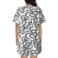 thumbnail image 6 of Balery Hand Drawn Snake Pattern Womens Pajama Sets 2 Piece Soft Short Sleeve Top and Shorts Sleepwear Round Neck Pjs Lounge Set with Pockets-Medium, 6 of 7