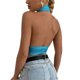 thumbnail image 4 of Las mujeres de criss-cross patrón hueco camiseta sin mangas, sexy slim fit sin mangas sin tirantes superior, 4 of 5