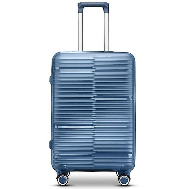 TRAVLR Valise Cabine 20 Pouces à Roulettes, 100 % PP, Résistante aux Chocs, Légère, Extensible - Bleu Corail