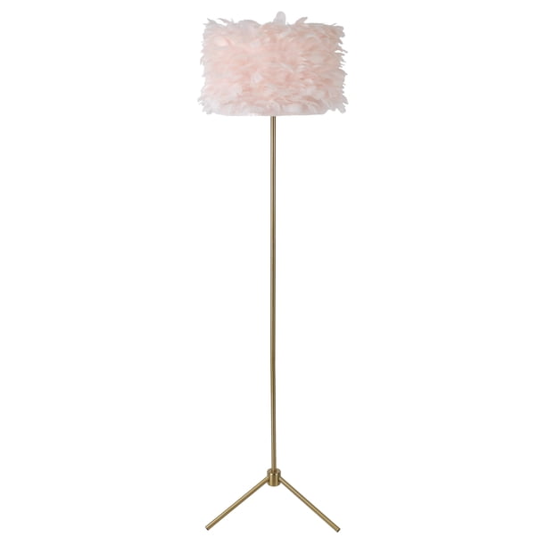 59" Fiona Feather Shaded Tri Leg Floor Lamp