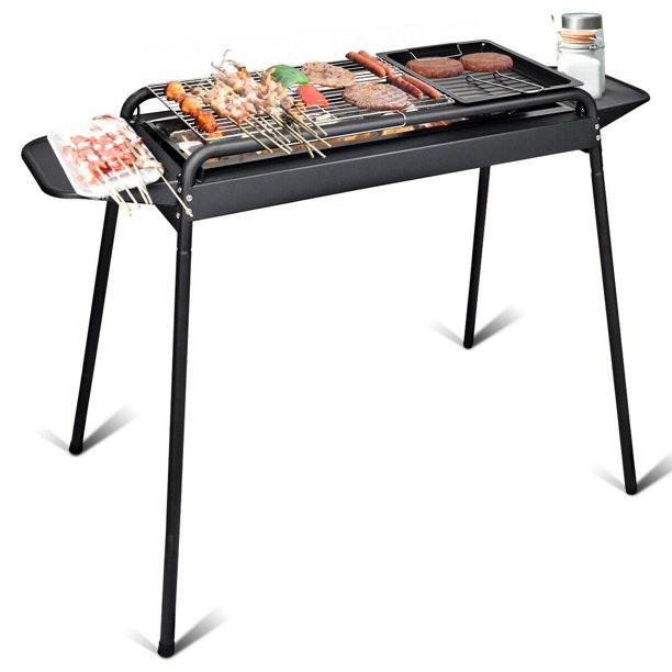 Gymax Barbecue Charcoal Grill Height Adjustable Stove BBQ Cooker Smoker