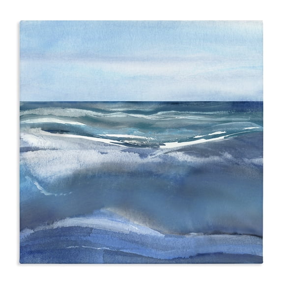 Stupell Industries Coastal Calm Seas under Soft Sky Canvas Art, 17 x 17, by Susan Jill