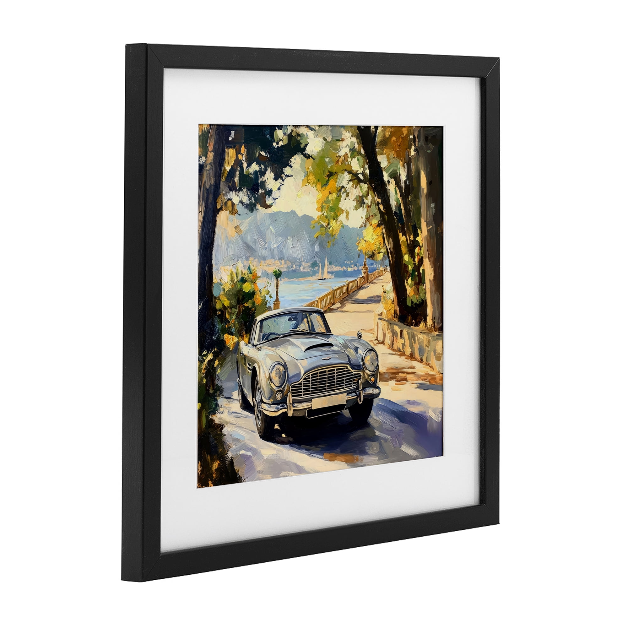 Stupell Industries Classic View of Seaside Drive Black Framed Print Under Glass, design by Creative Studio