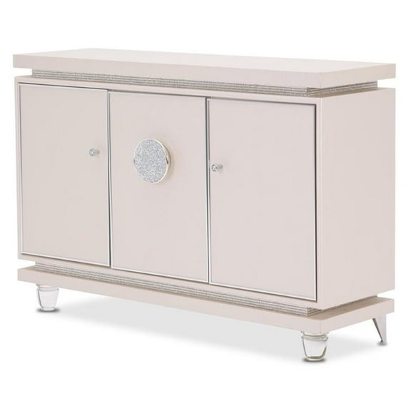 Michael Amini Glimmering Heights Contemporary Wood & Metal Sideboard in Ivory