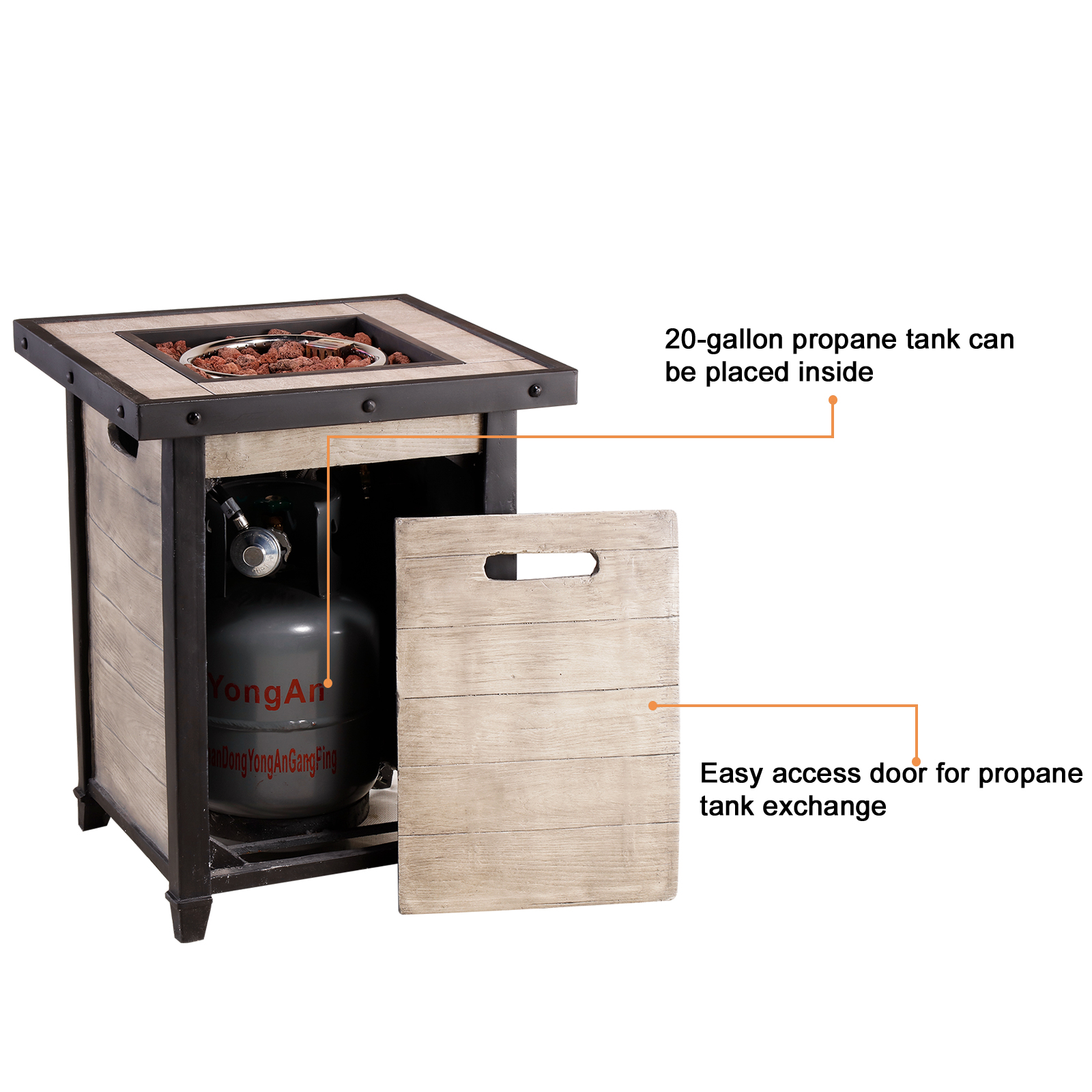 Buy 20 Outdoor Propane Fire Pit Table, 40,000 BTU Patio Gas Heater