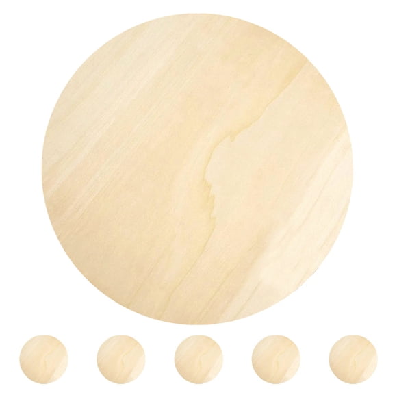 Raindrops 6pcs Blank Rounds Natural Poplar Wood Beige Painting Carving For Christmas Home Decor