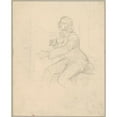 thumbnail image 3 of Józef Simmler 12x14 Black Modern Framed Museum Art Print Titled - Study to the Painting ‘King David Playing the Harp’ (1855), 3 of 5