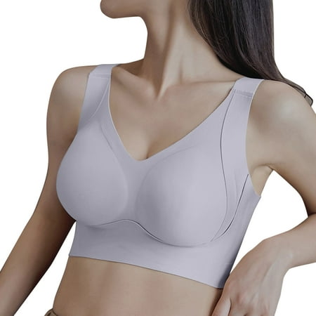 

KaLI_store Womens Bras Women’s Push Up Lace Bra Comfort Padded Underwire Bra Lift Up Add One Cup Grey M