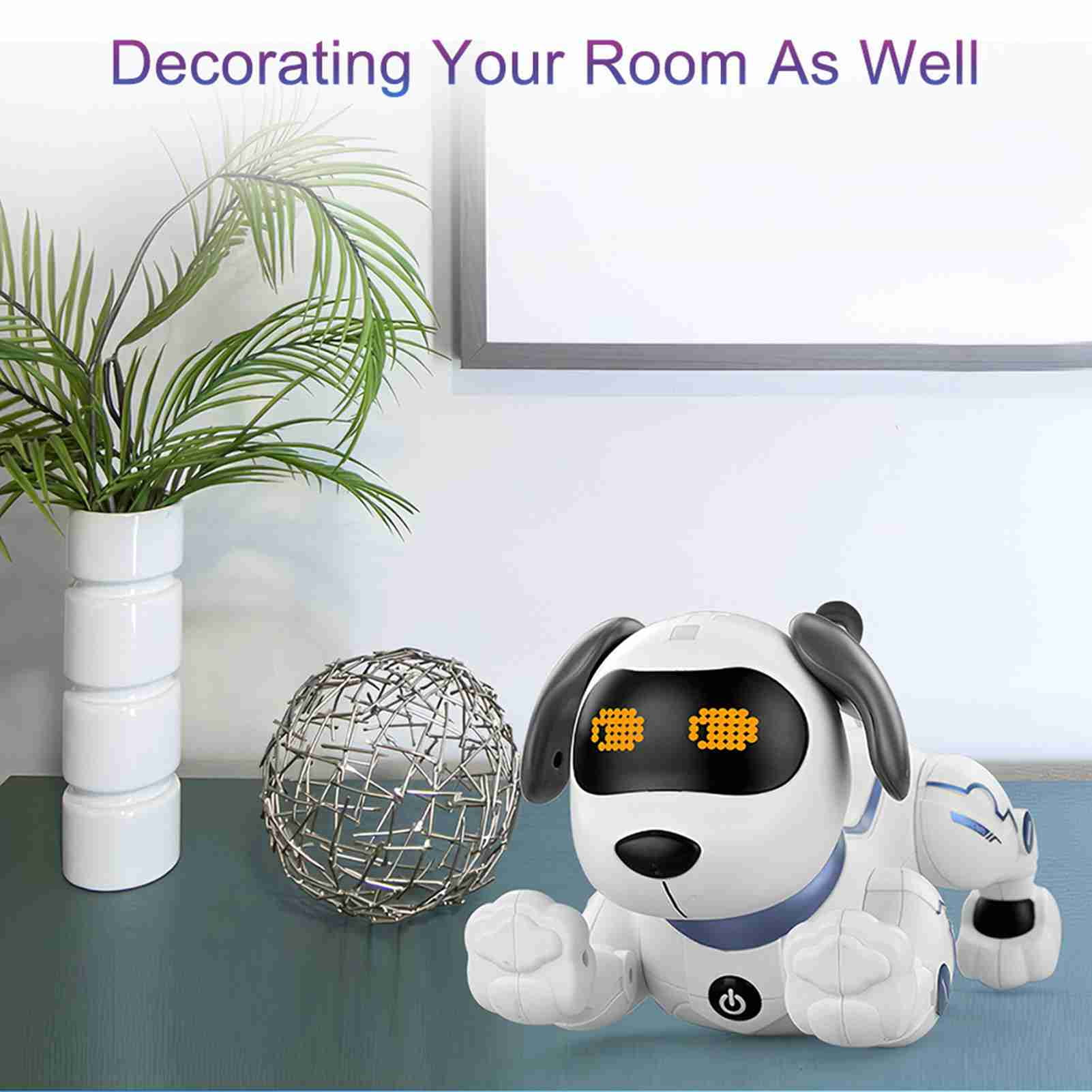 Stunt Intelligent Dog 5m Range Infrared Remote Control Dynamic Music Dance Robot Dog White
