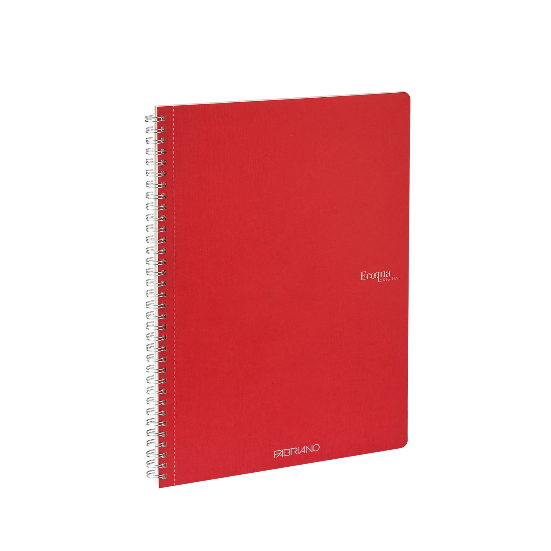 Fabriano Ecoqua Original Spiral-Bound Notebook, 8.3 in x 11.7 in, A4, Blank, 70 Sheets, Red