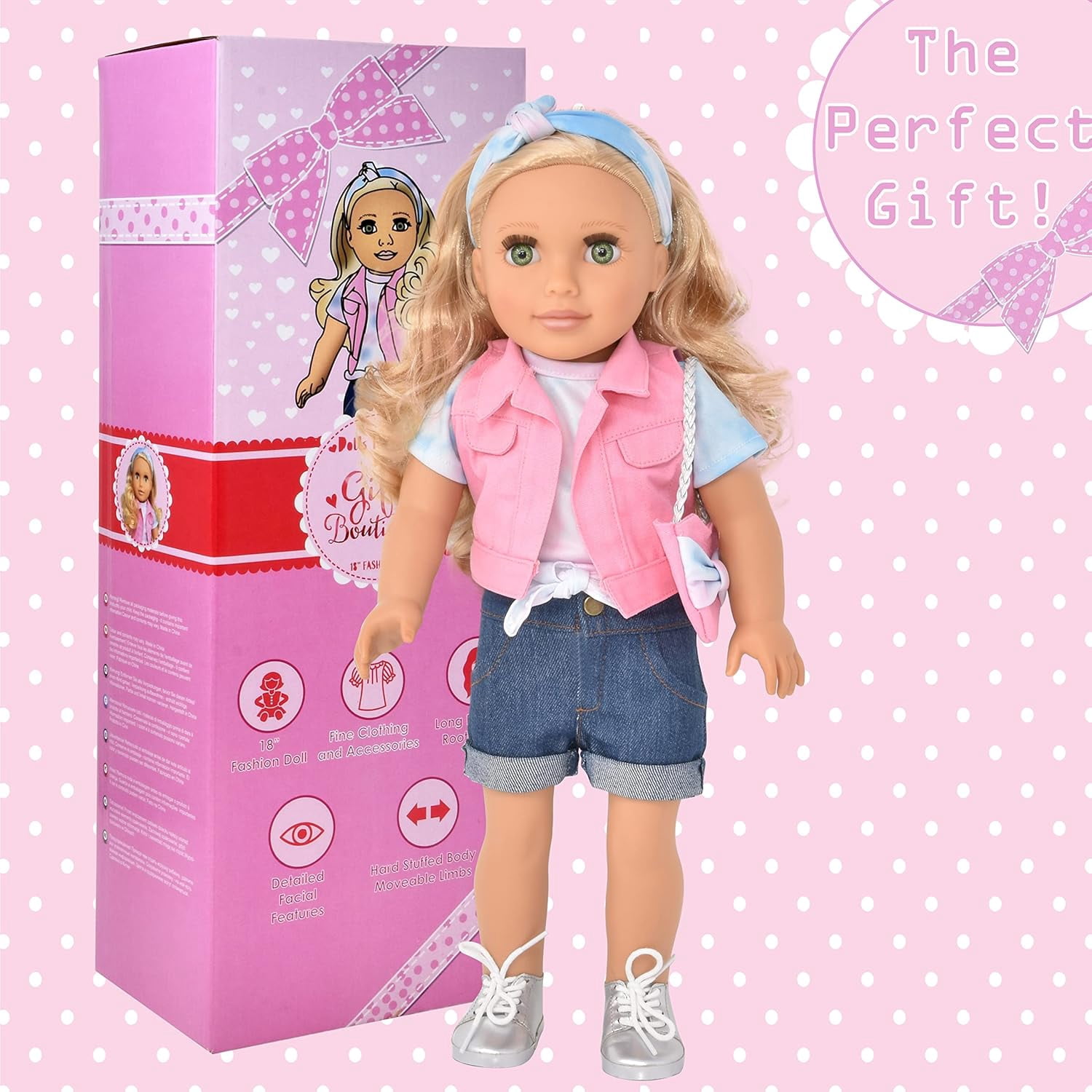 Gift Boutique 18-Inch Fashion Doll with Blond Hair, Clothes, Shoes, and Accessories
