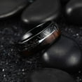 thumbnail image 3 of Nature 8mm Arrow Tungsten Carbide Ring Wood Meteorite Sticker Inlay Domed Wedding Ring for Men, 3 of 13