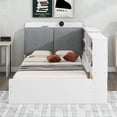 thumbnail image 2 of Twin Size Daybed with 2 Drawers & Storage Shelves, White Wood Platform Bed Frame with Hidden Storage Headboard, 2 of 7