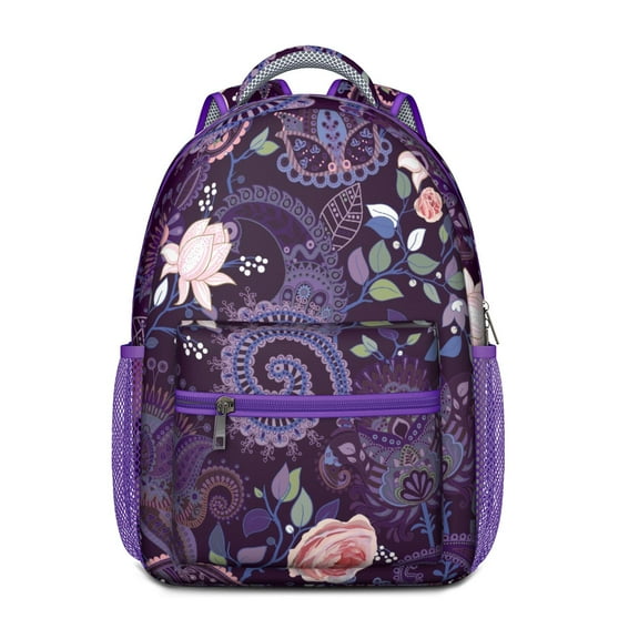 Elegant Paisley Boho Design Backpack - Waterproof & Durable Bookbag with Spinal Support for Students