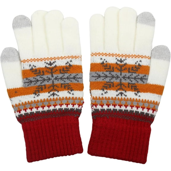 Winter Gloves Women Warm Knit Gloves Touch Screen Mittens Snowflakes Thermal Gloves for Cold Weather Running Biking Work Hiking Snow Ski Winter Accessories