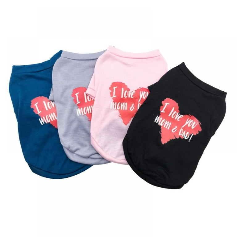 Dog Shirts I Love My Mom Mommy Dad Daddy Clothes Doggy Slogan