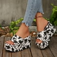 thumbnail image 6 of SACFOF Lryweisy Women's Chunky Platform Bohemian High Heels Square Open Toe Wedge Sandals Comfortable Dressy Shoes, 6 of 6