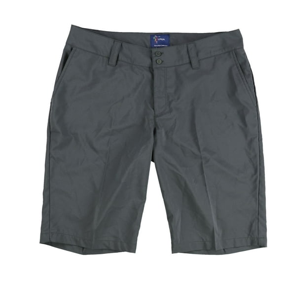 LPGA Womens Solid Athletic Walking Shorts, Grey, 6