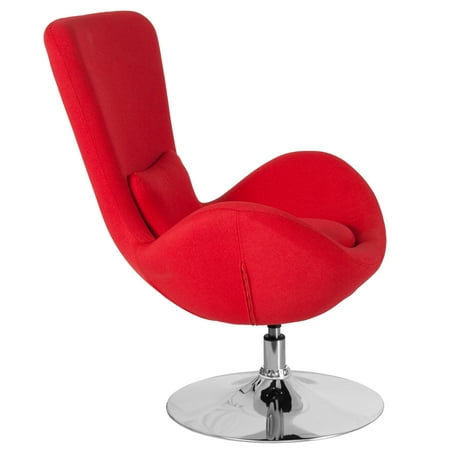 Flash Furniture - Egg Series Side Reception Chair with Bowed Seat - Red Fabric