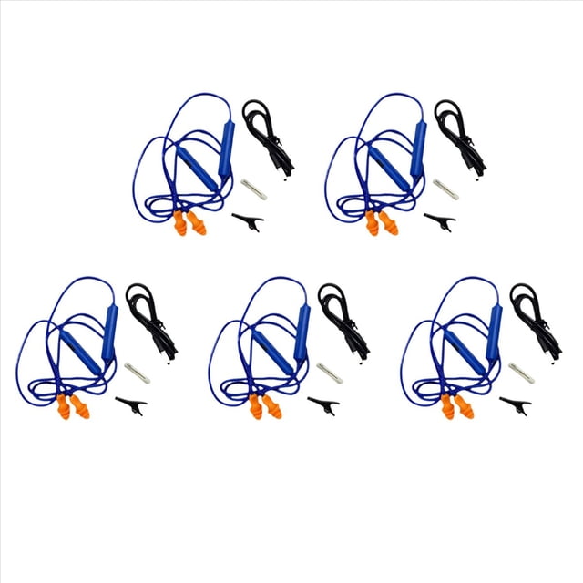 5X Tapones para los Oídos Auriculares Bluetooth para el Trabajo, Supresión de Ruido, Protección Auditiva, Sitios de Construcción, Lugares Ruidosos Azul