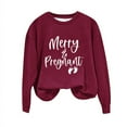thumbnail image 2 of Uootdi Funny Letter Printed Long Sleeve Shirts for Women Crewneck Sweatshirt Pullover Trendy Inspirational Sport Top, 2 of 4