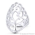 thumbnail image 1 of Tree-of-Life / Knowledge Etz Chaim 26x19mm Long Charm Right-Hand Statement Ring in .925 Sterling Silver, 1 of 1
