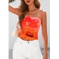 thumbnail image 3 of Top Bandeau PRETTYGARDEN Sin Tirantes Floral Y2K para Mujer Naranja, 3 of 8