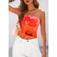 thumbnail image 3 of Top Bandeau PRETTYGARDEN Sin Tirantes Floral Y2K para Mujer Naranja, 3 of 8