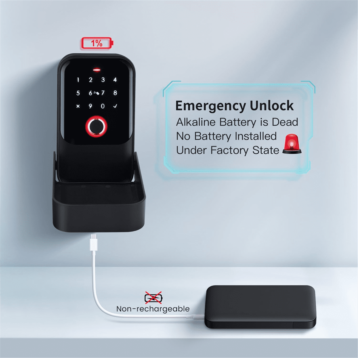 Smart Key Lock Box, Fingerprint, Control, Key, Password, Access Card, Bluetooth Unlock, Office Security - Wall-Mounted