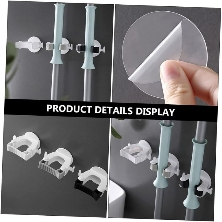 4pcs Mop Clip L Brackets Heavy Duty Sliding Broom Holder Wall Mounted Mop Holder Broom Hanger Wall Mount Broom Wall Holder Mop Organizer Wall Mount Broom Holder Viscose Hook White Walmart