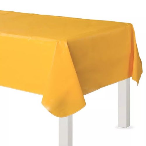 Sunshine Yellow FlannelBacked Vinyl Tablecloth