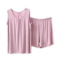 thumbnail image 3 of WCJM Women Lace V Neck Chiffon Cami Tank Tops Women's Tanks and Camis Summer Cotton Pajama Set for Women Plus Size Soft Shorts and Tank Tops Sleeveless Sleepwear for Home/Travel, 3 of 4