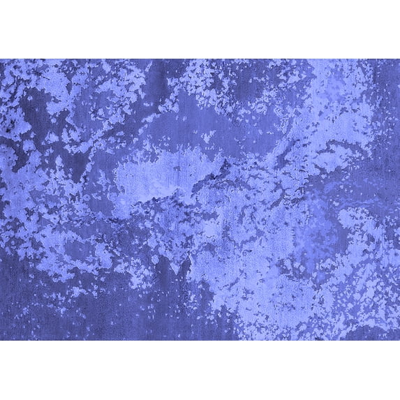 Ahgly Company Machine Washable Indoor Rectangle Oriental Blue Industrial Area Rugs, 7' x 10'